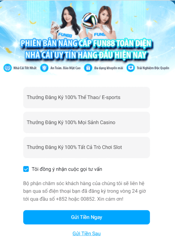đăng ký fun88 nhận thưởng